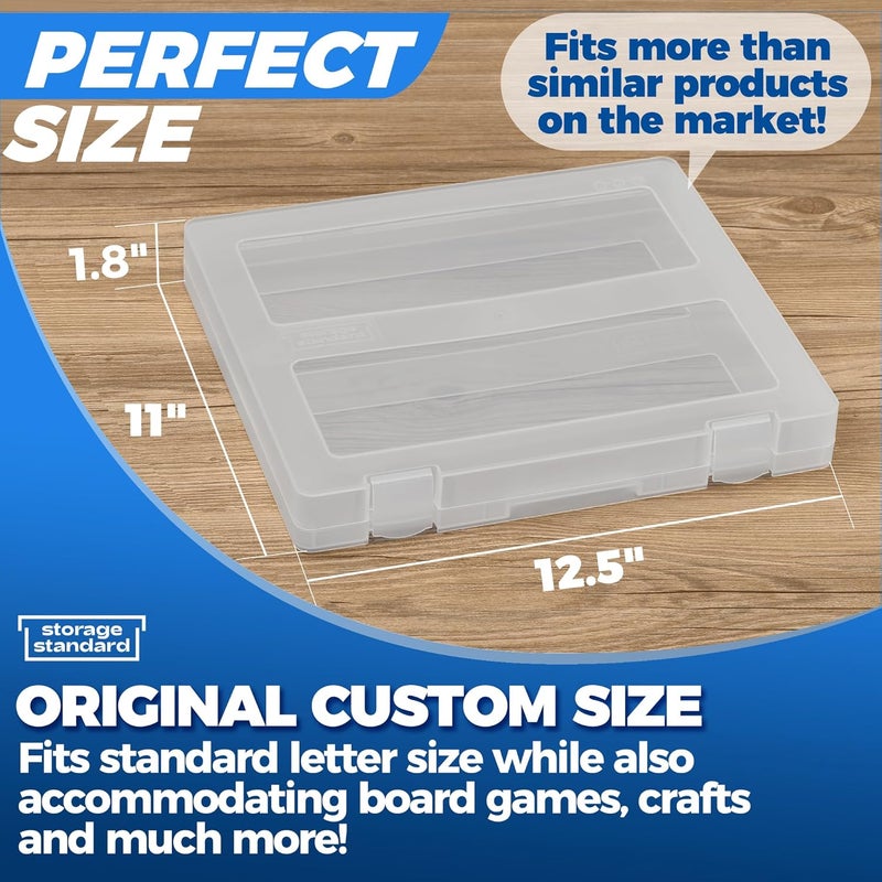 Storage Standard 4-Pack Art & Craft Organizer Storage Case - Semi Transparent Stackable Plastic Craft Storage Container, Project Organizer Box Paper Custom Size Fit 8.5 x 11 Paper & More 12.4 x 10.8 x 1.7 In - Image 4